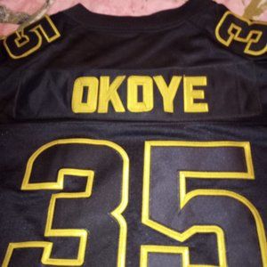 Men's Kansas City Chiefs #35okoye Black 100th Season Golden Edition J